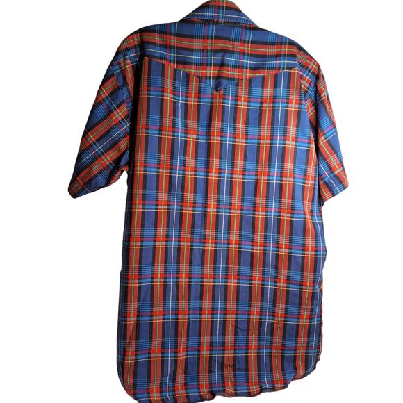 Authentic Vtg Panhandle Slim Western Shirt Pearl Snap Buttons Mens Size 17 Plaid - Picture 2 of 8